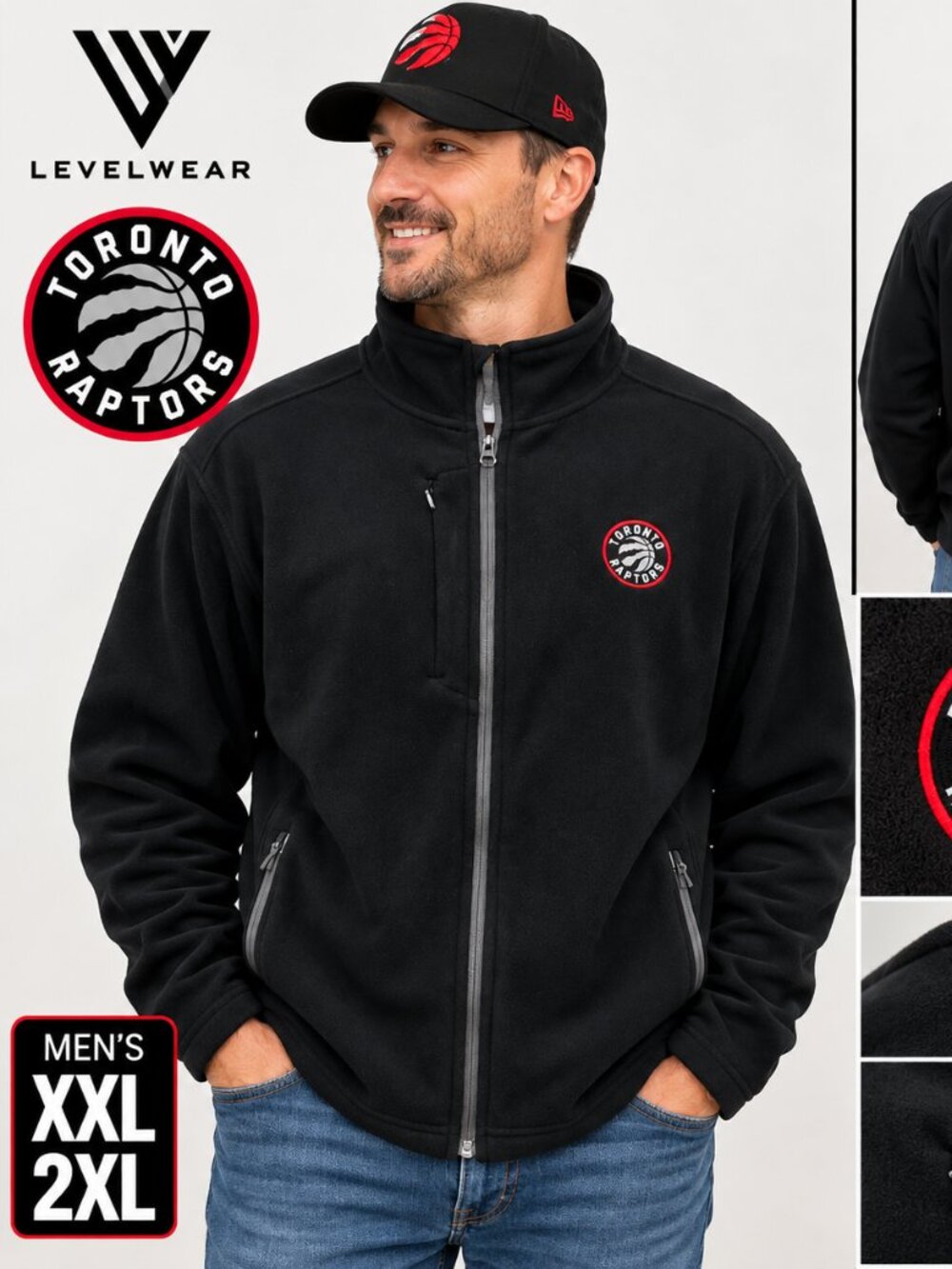 Toronto Raptors Levelwear Full Zip Fleece Jacket – Men's XXL